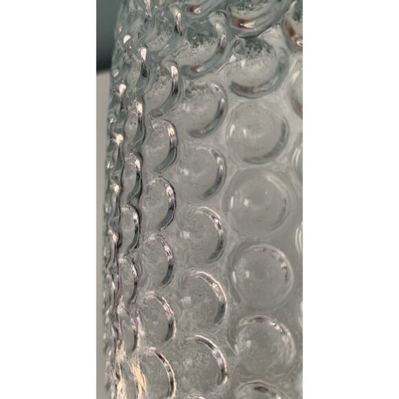 (3) 8” Pottery Barn Vases Pebbled Clear Glass Hobnail New Entry Home Decor - Picture 8 of 10